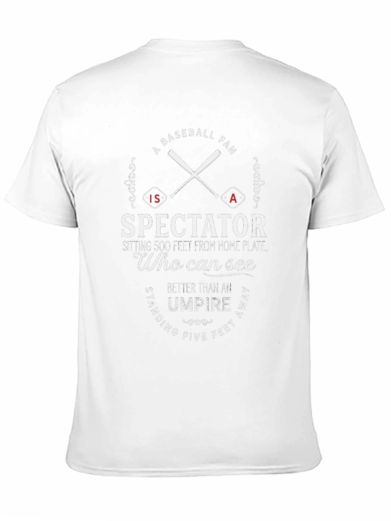 Black Baseball Fan Spectator T-Shirt view 11