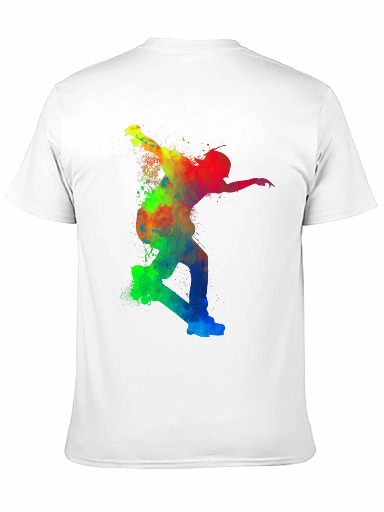 Black Colorful Skateboarder Graphic Tee - Unisex view 11