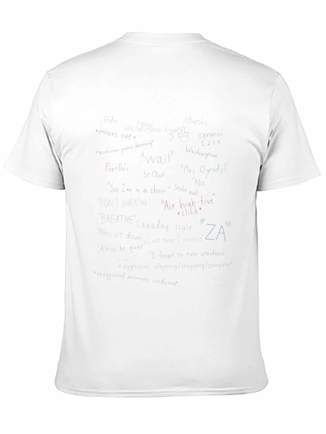 Black Black T-Shirt with Handwritten Style Graphics view 11