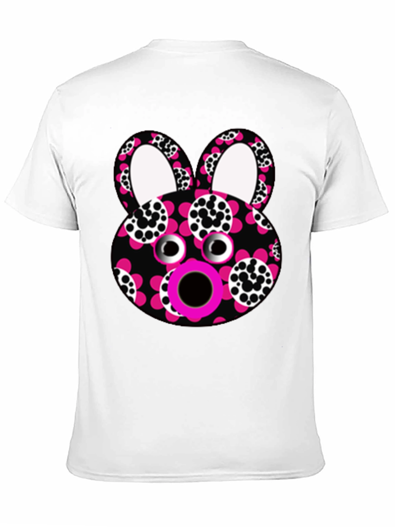Black Funky Floral Bunny T-Shirt - Unique Graphic Tee view 11