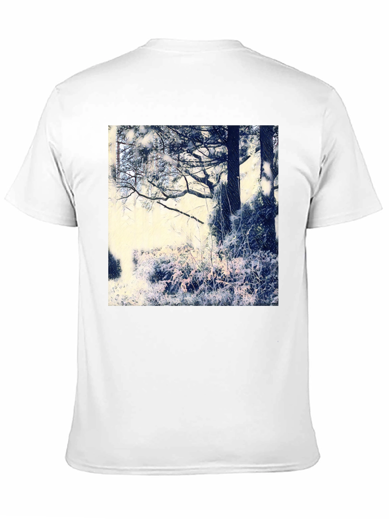 Black Artistic Nature Scene Black T-Shirt view 11