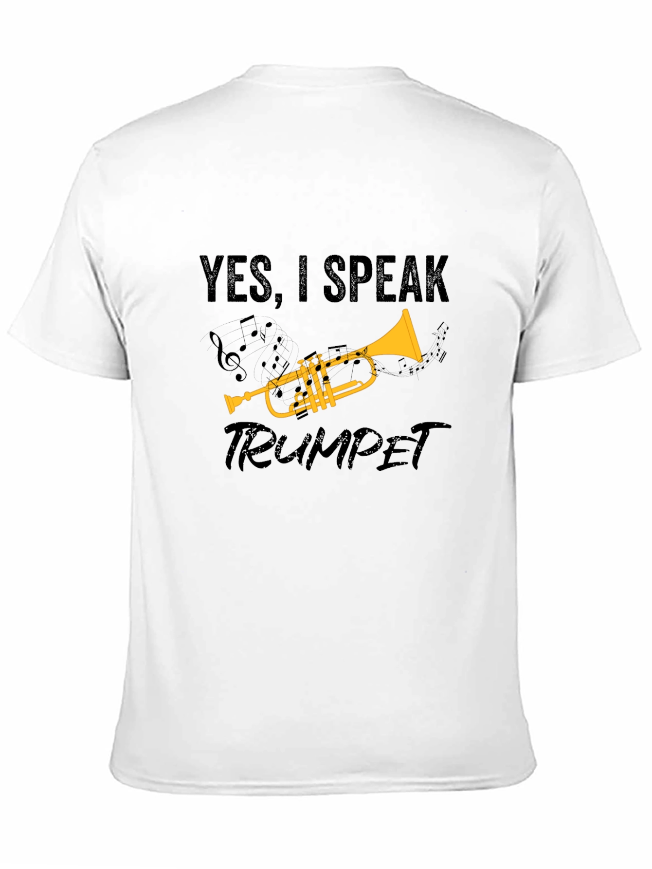 Black Yes, I Speak Trumpet Graphic T-Shirt - Musician Tee view 11