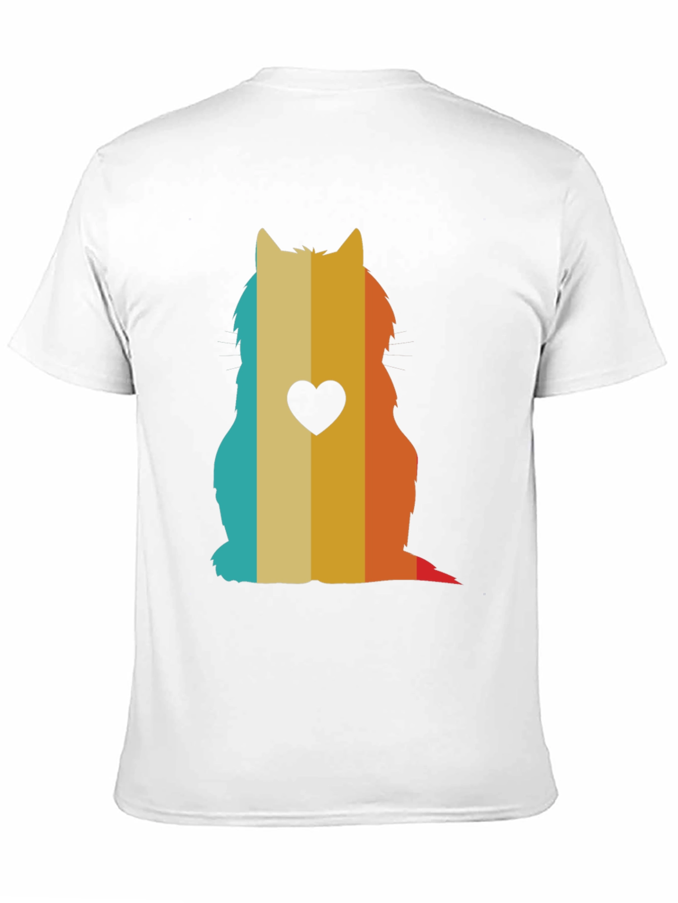 Black Retro Cat Silhouette T-Shirt - Heart Accent view 11