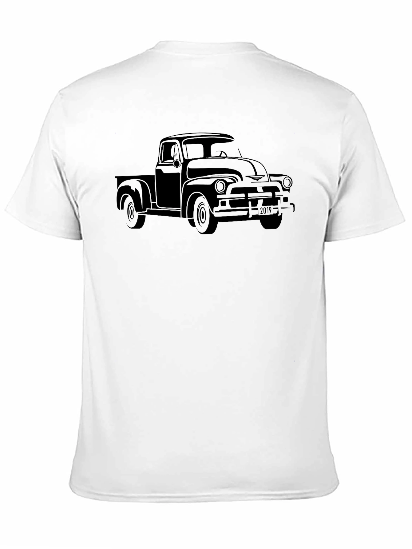 Black Vintage Truck Graphic Tee - Classic Black Cotton Blend view 11