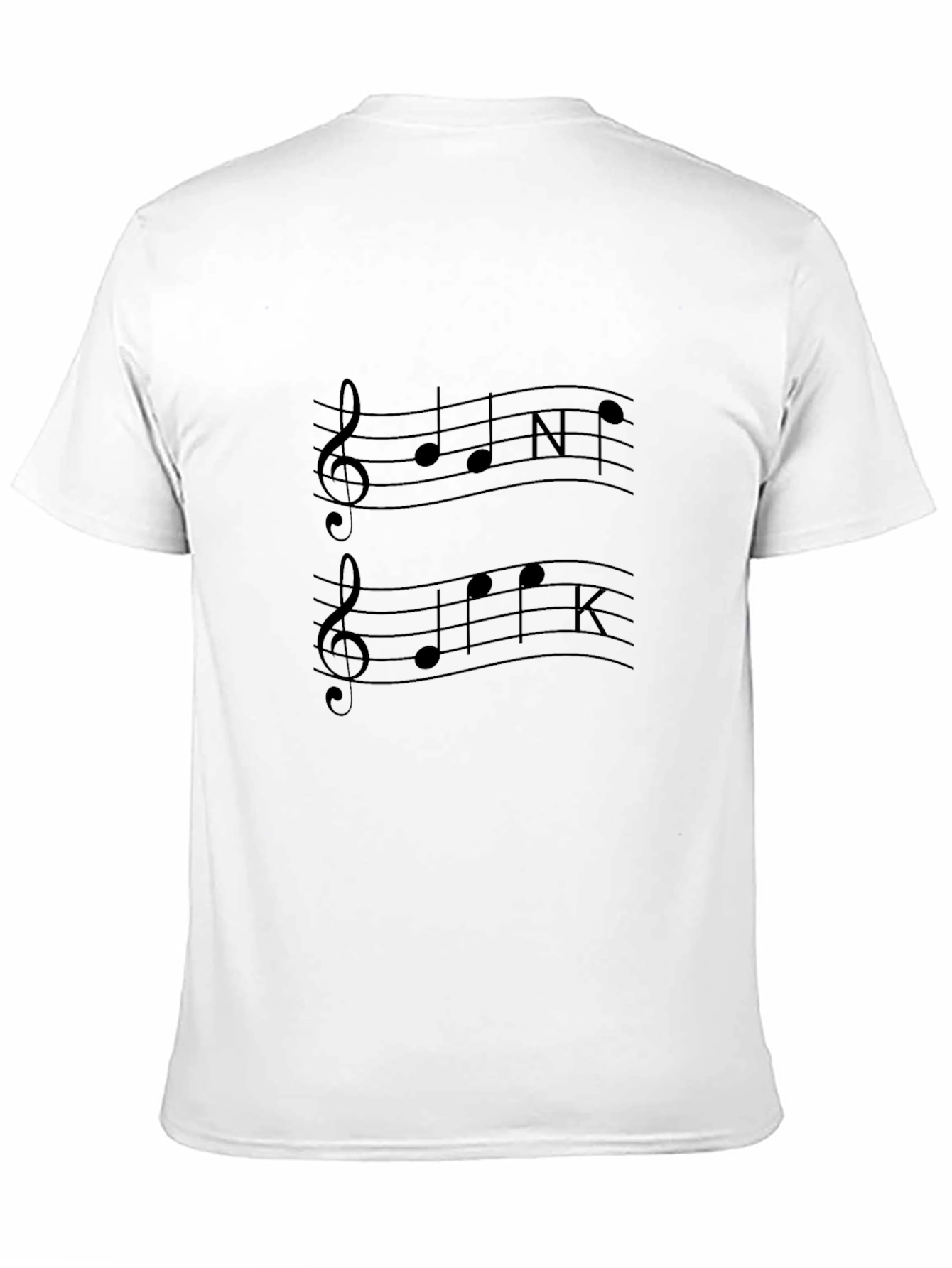 Black Music Note Design Black T-Shirt view 11