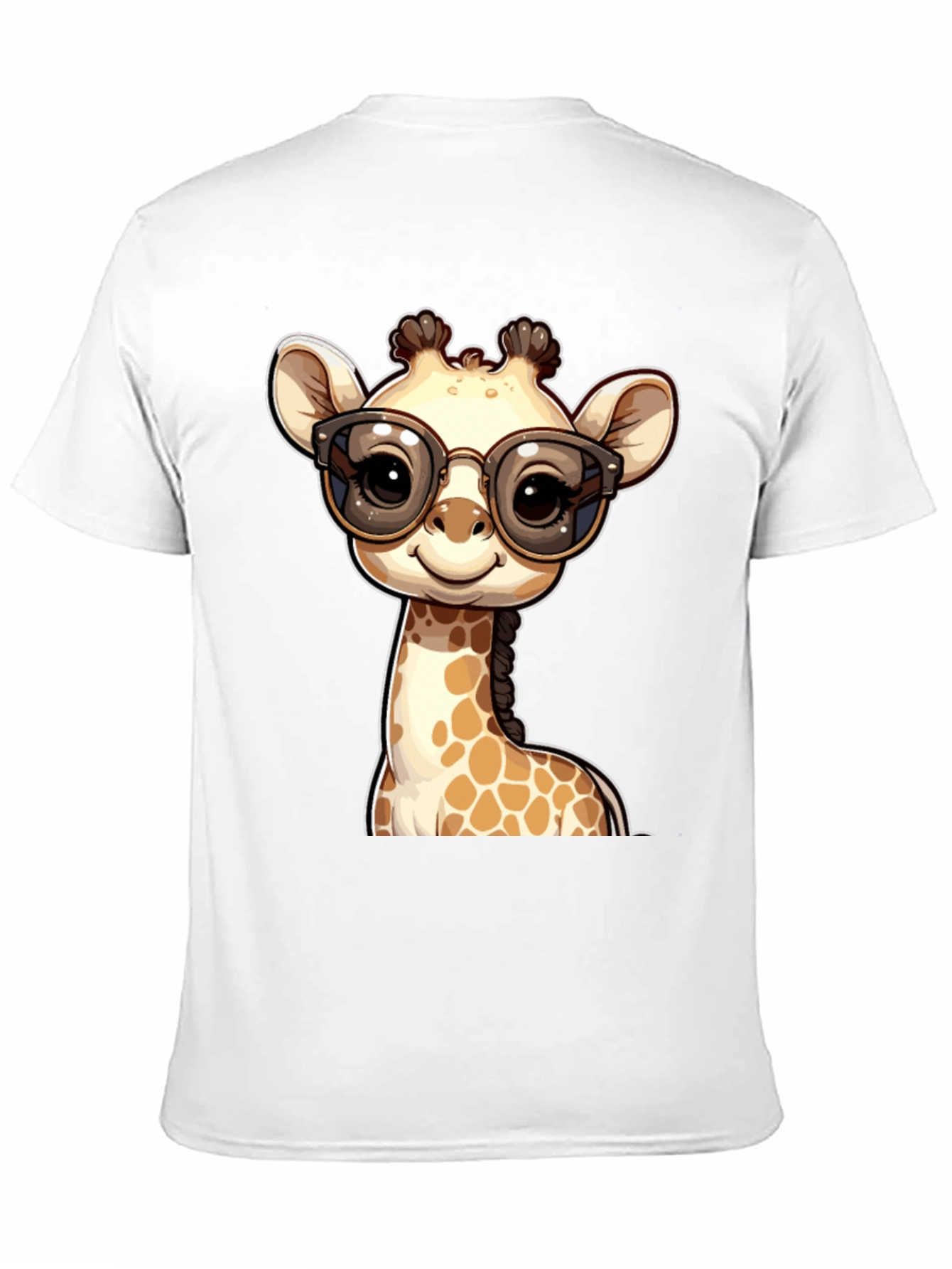 Black Giraffe with Glasses Graphic Tee view 11