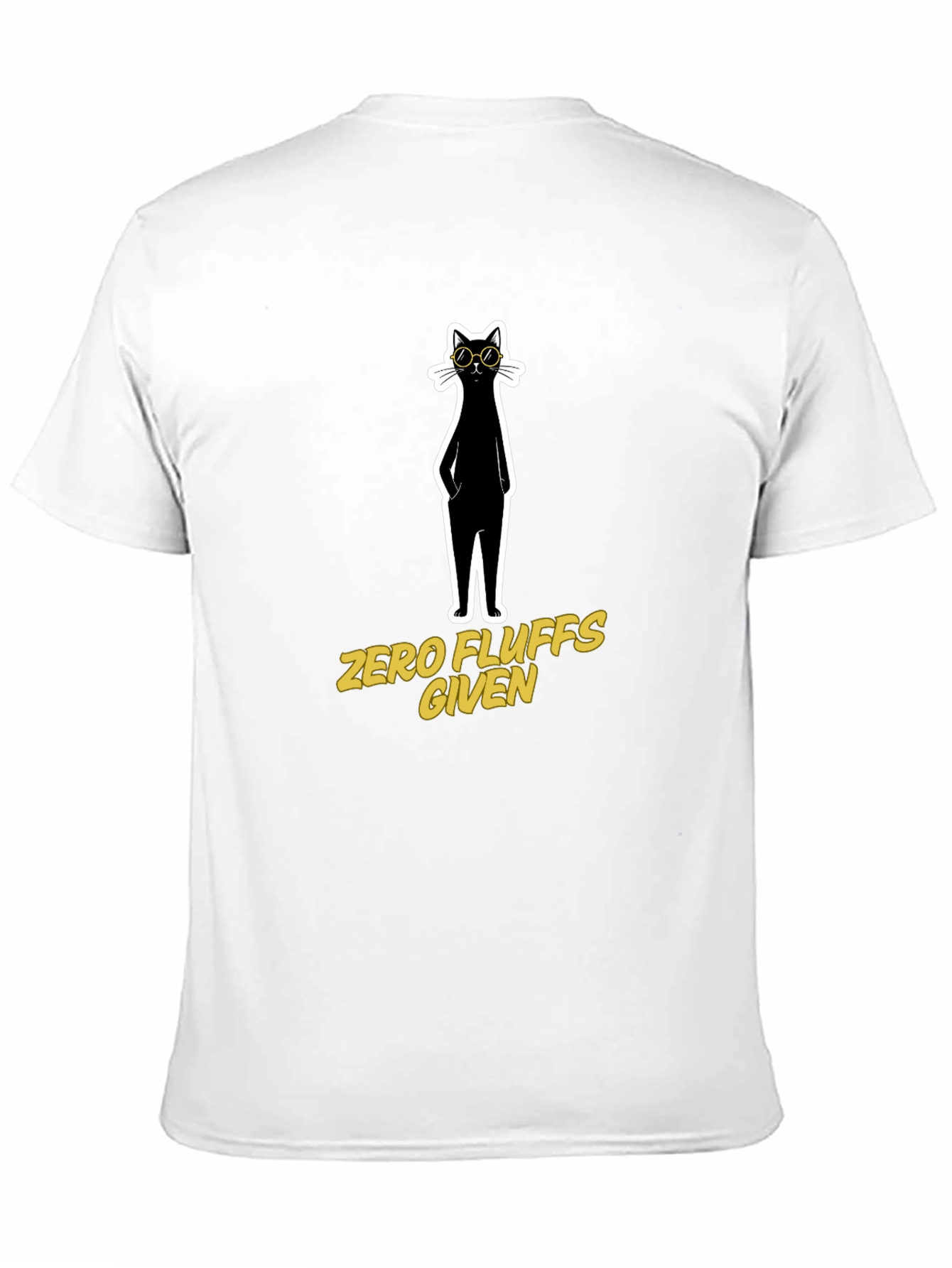 Black Zero Fluffs Given Cat T-Shirt view 11