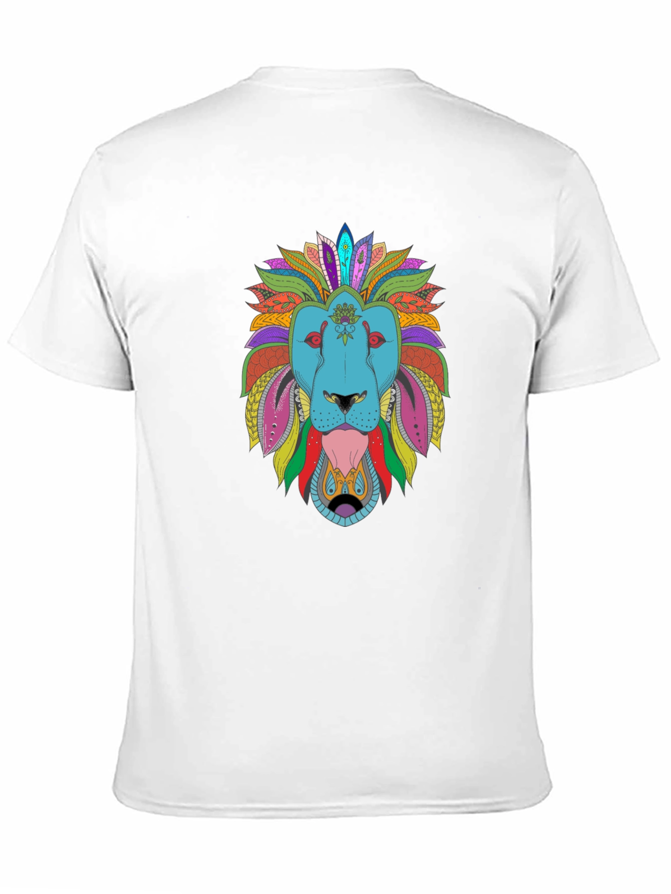 Black Colorful Lion Graphic Tee - Men's Black T-Shirt view 11