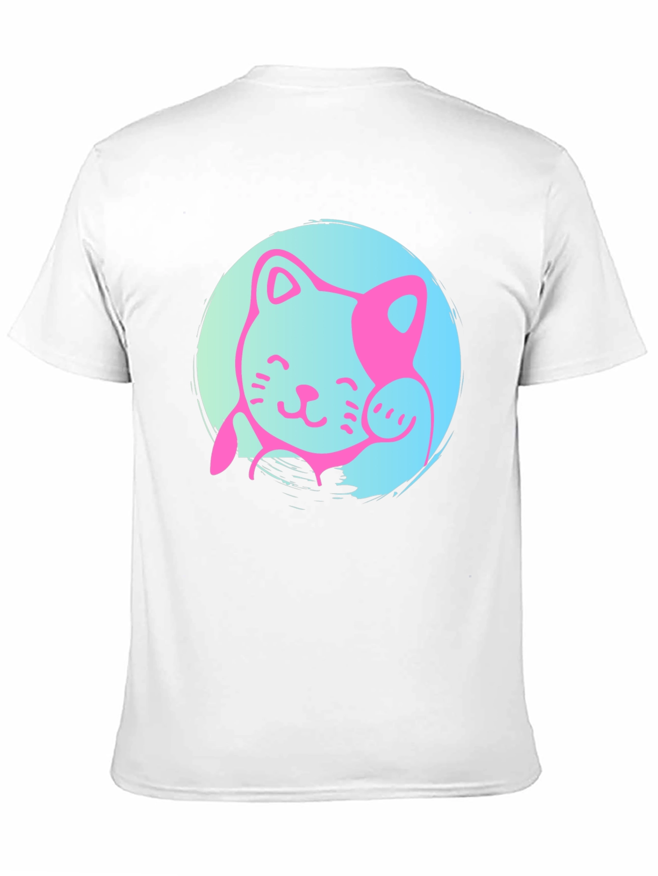 Black Lucky Cat Graphic Tee - Black Cotton Blend T-Shirt view 11