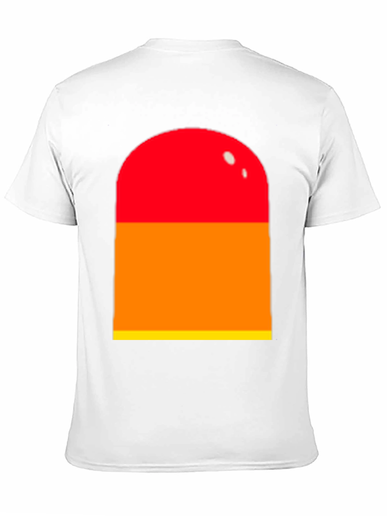 Black Retro Color Block Tee - Red, Orange, Yellow Graphic T-Shirt view 11