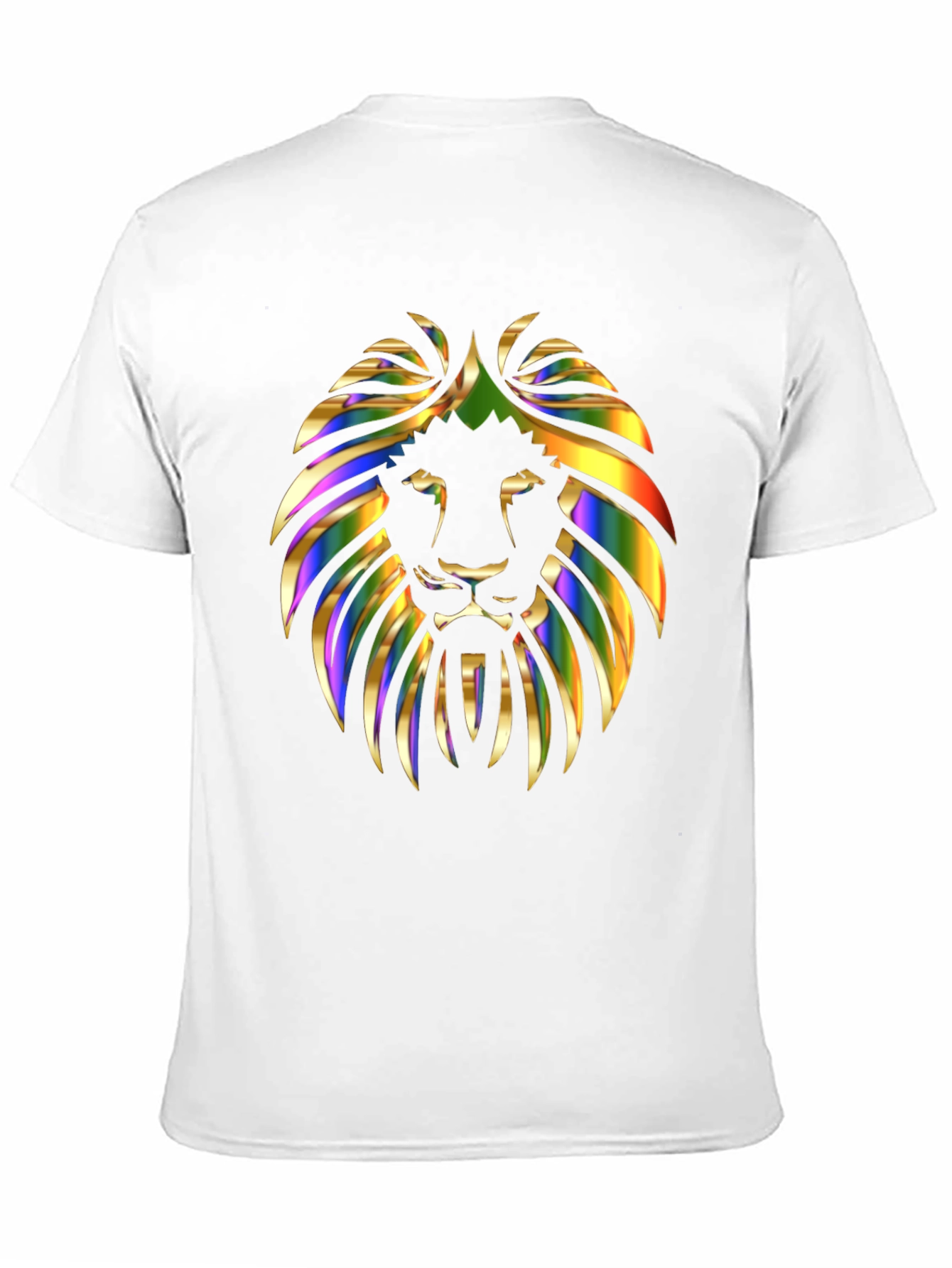 Black Vibrant Lion Graphic Print Men's Black T-Shirt view 11