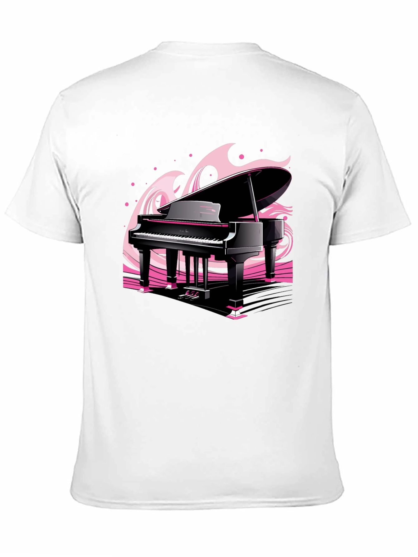 Black Piano Waves Graphic Tee - Musical Black T-Shirt view 11