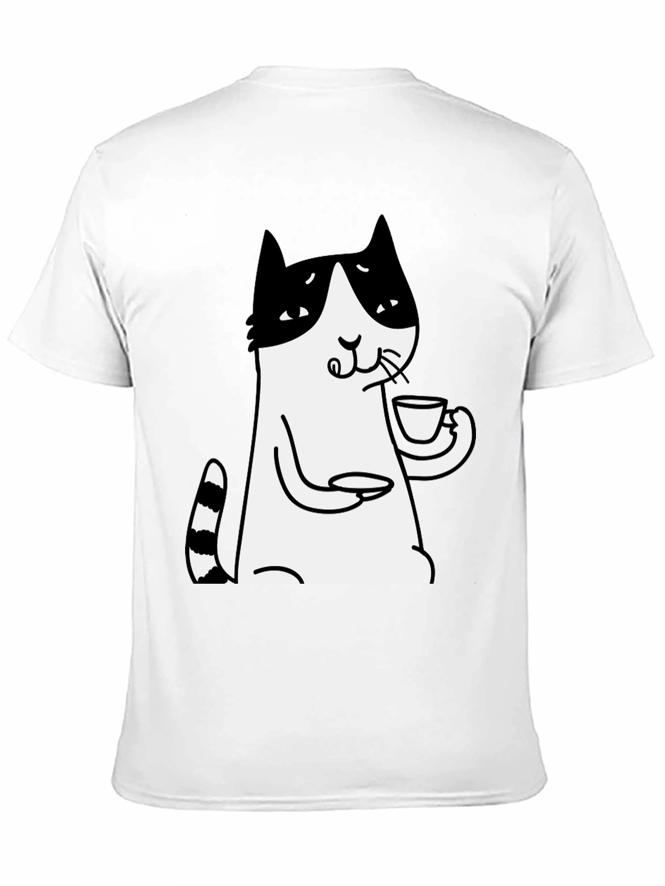 Black Cat Lover T-Shirt - Drinking Tea Funny Tee view 11