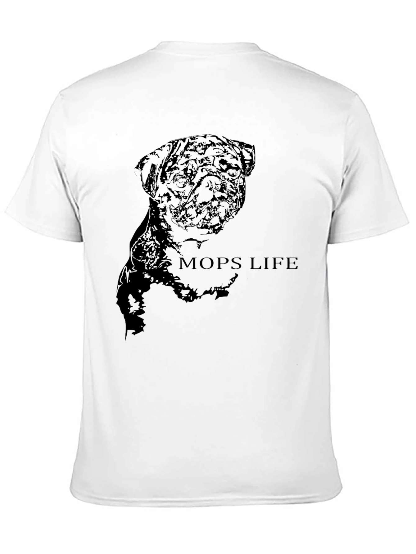 Black Men's Black Pug Life Graphic T-Shirt view 11