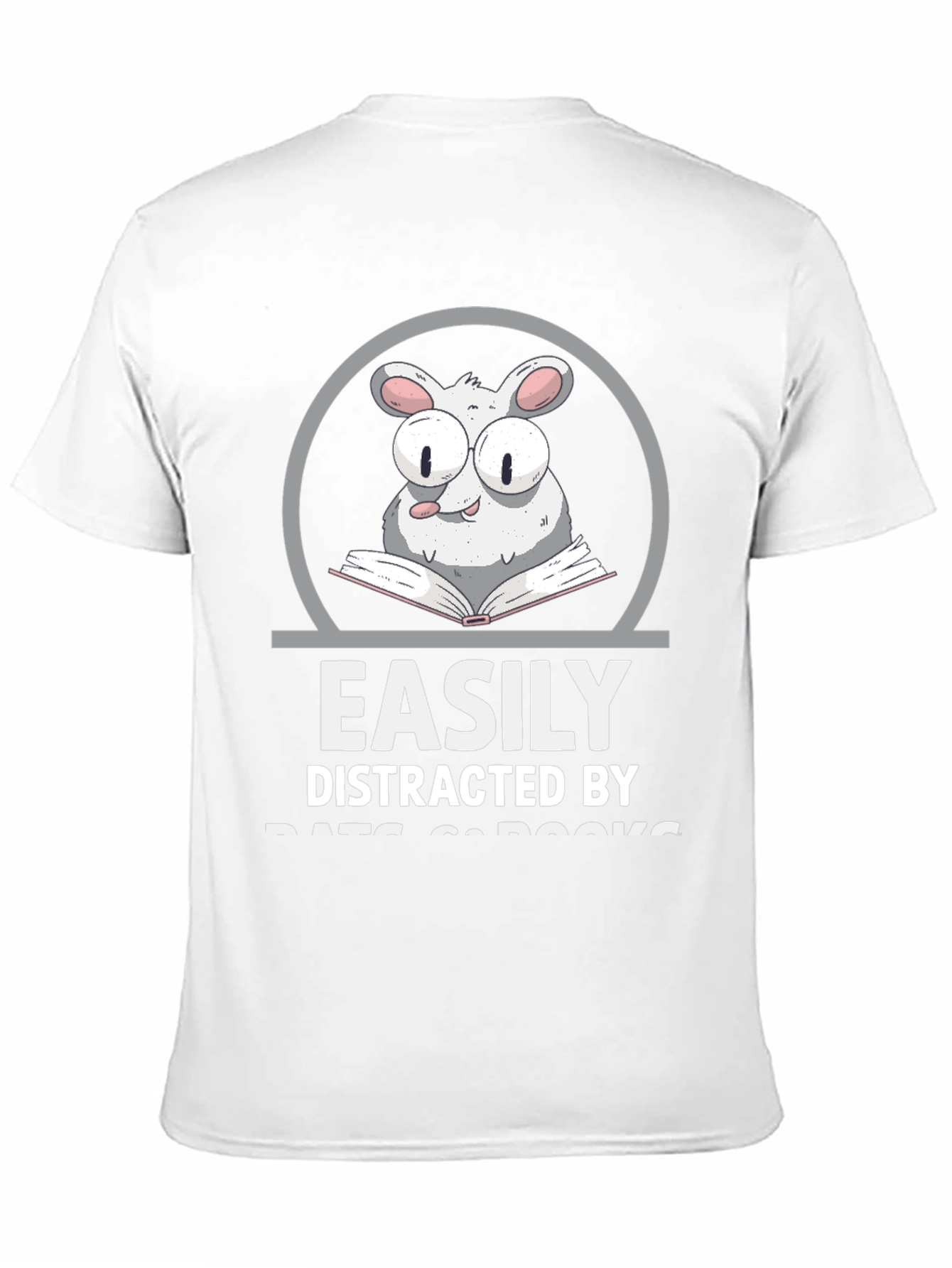 Black Easily Distracted By Rats & Books T-Shirt view 11