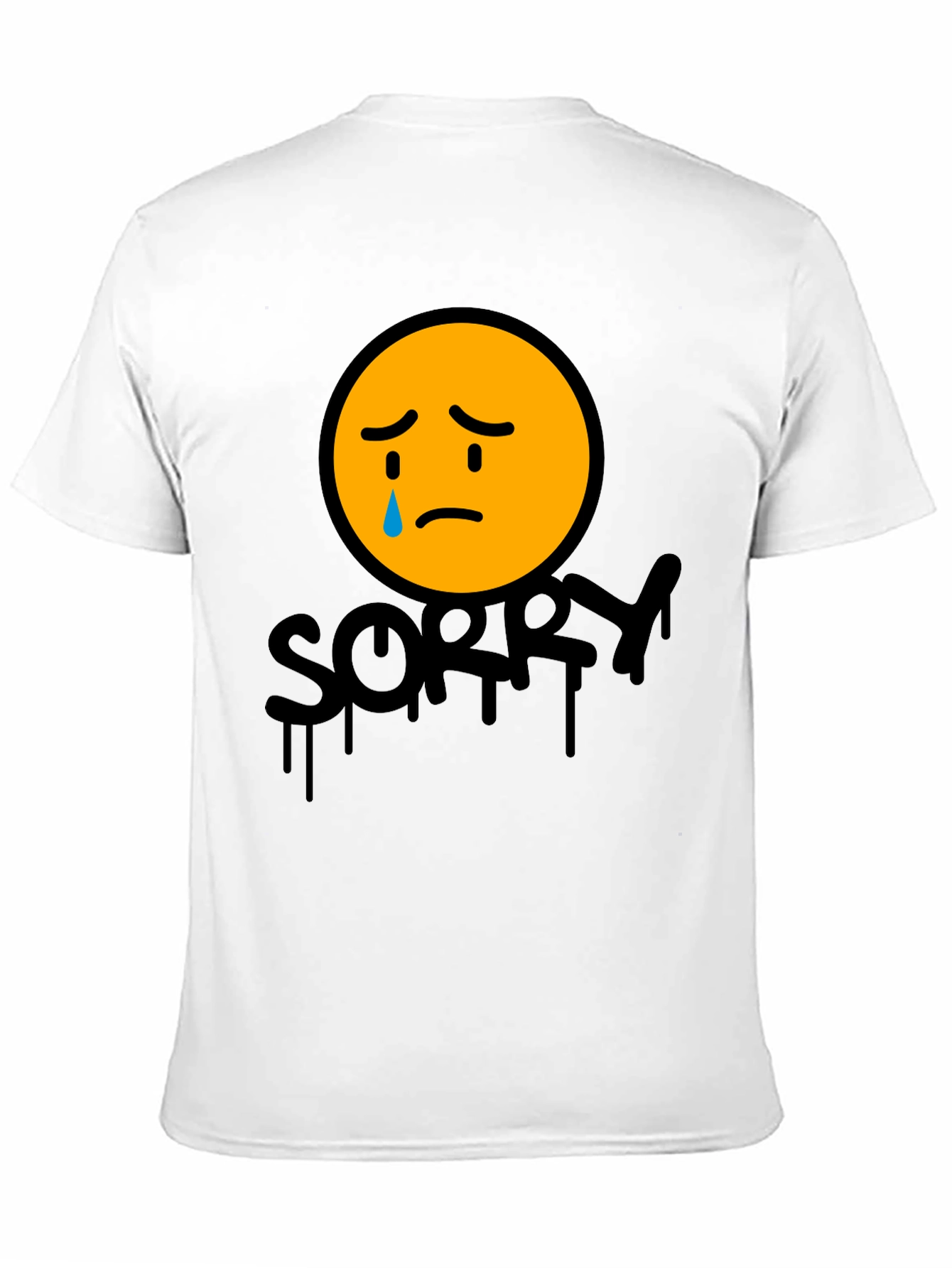 Black Sorry Face Graphic Tee - Black Cotton Blend view 11