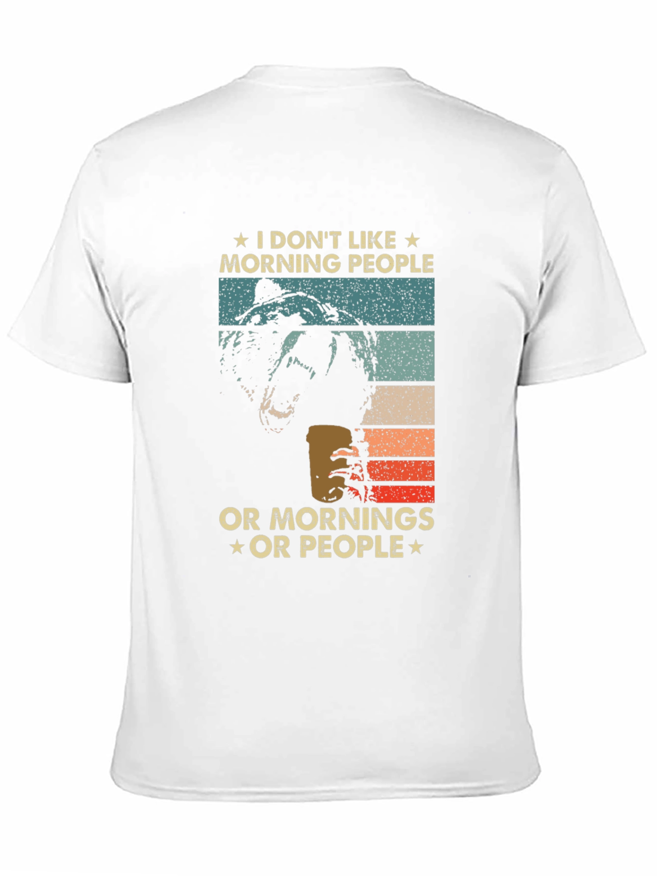 Black Funny "I Don't Like Morning People" Bear T-Shirt view 11