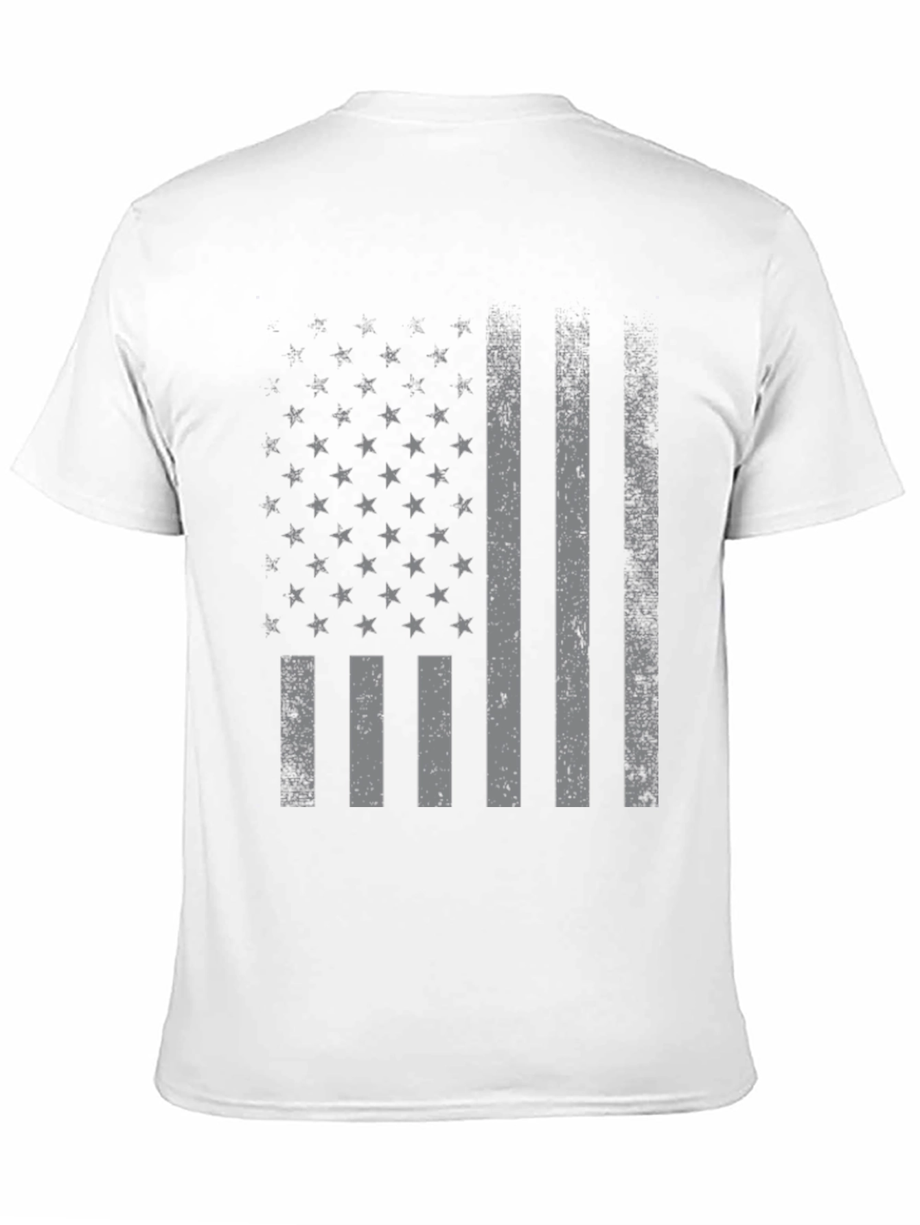 Black Distressed American Flag Graphic T-Shirt view 11