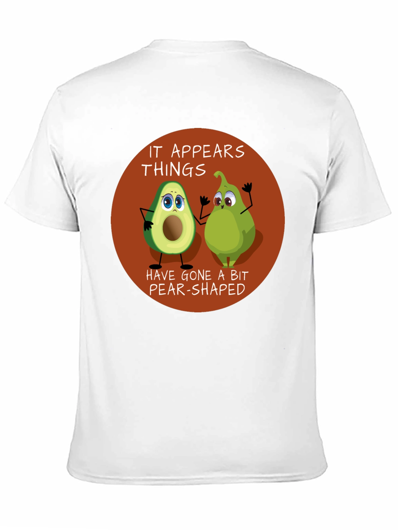 Black Funny Avocado & Pear Graphic T-Shirt view 11