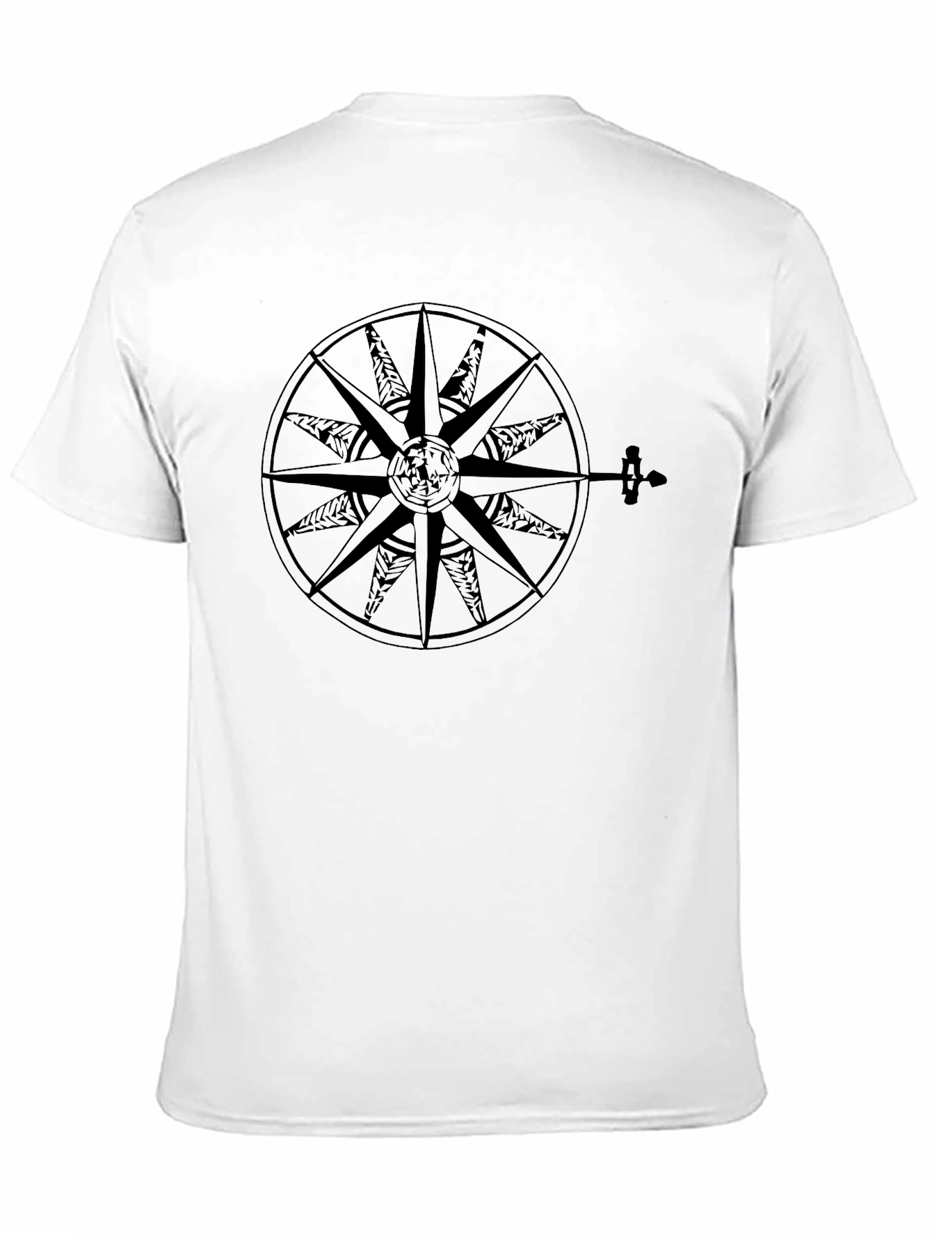 Black Compass Rose Graphic T-Shirt - Classic Black Tee view 11