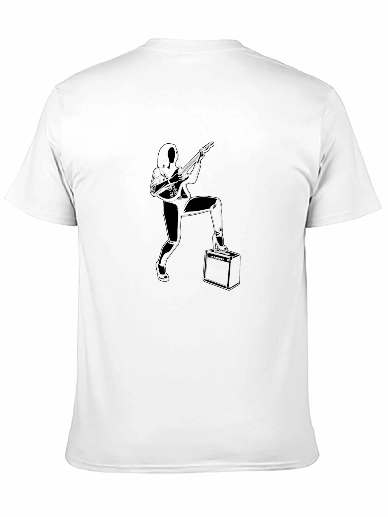 Black Rock On! Black T-Shirt with Guitarist Graphic view 11