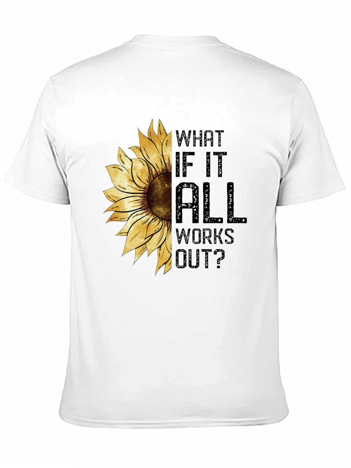 Black Sunflower Graphic Tee - What If It All Works Out? - Black view 11