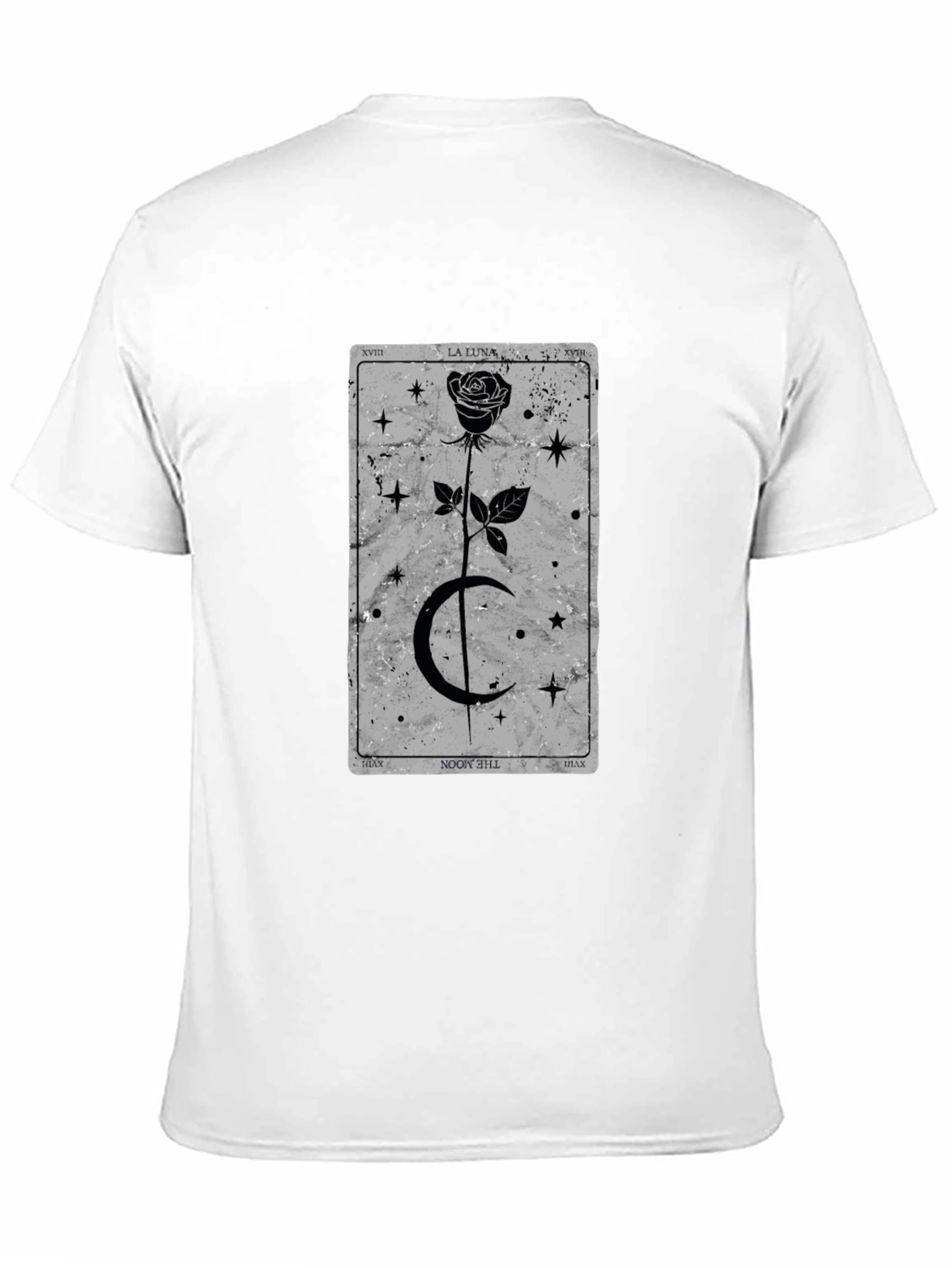Black Moon Tarot Card T-Shirt - Gothic Rose Design view 11