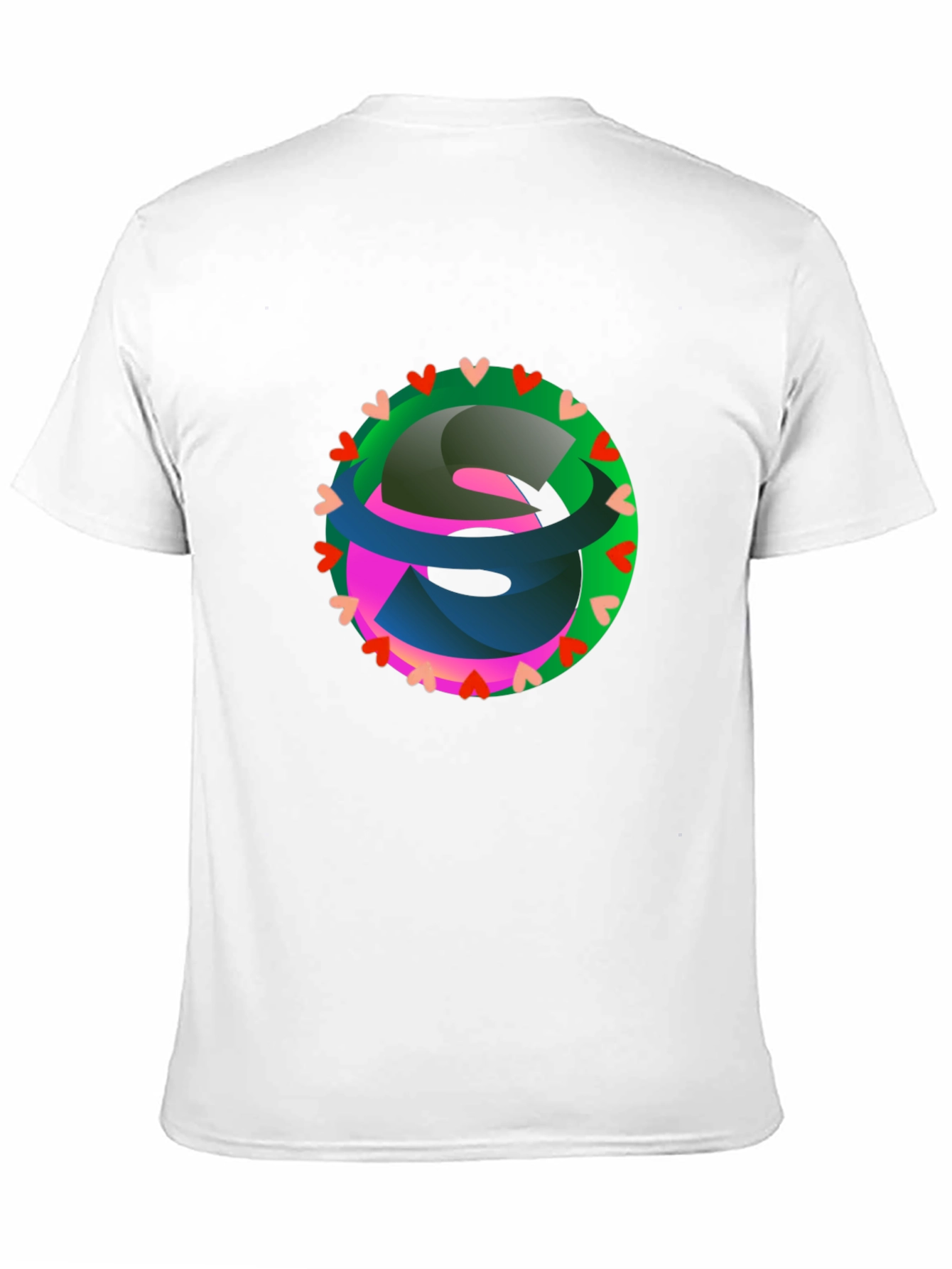 Black Abstract Heart Circle Graphic Black T-Shirt view 11