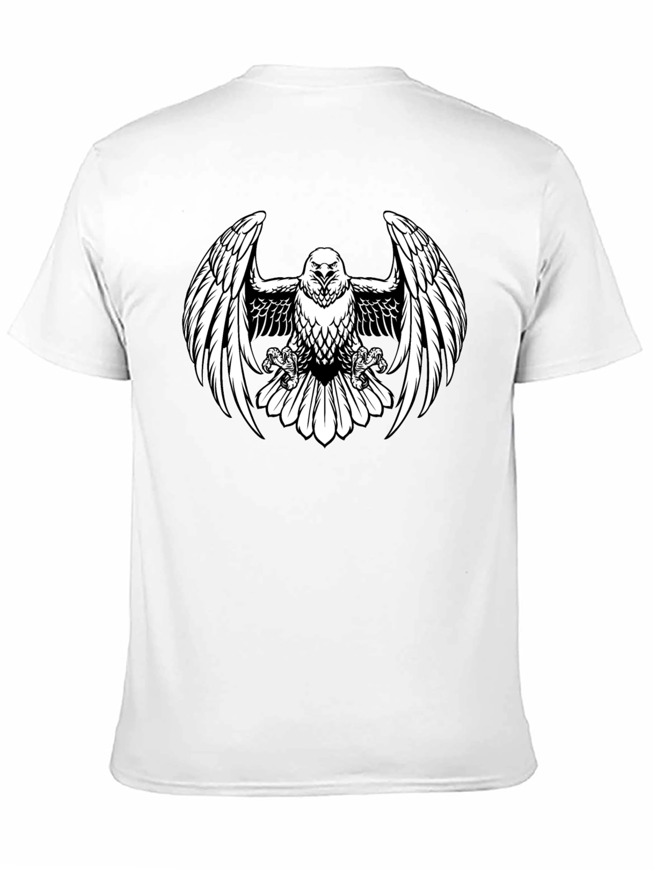 Black Eagle Print Black T-Shirt view 11