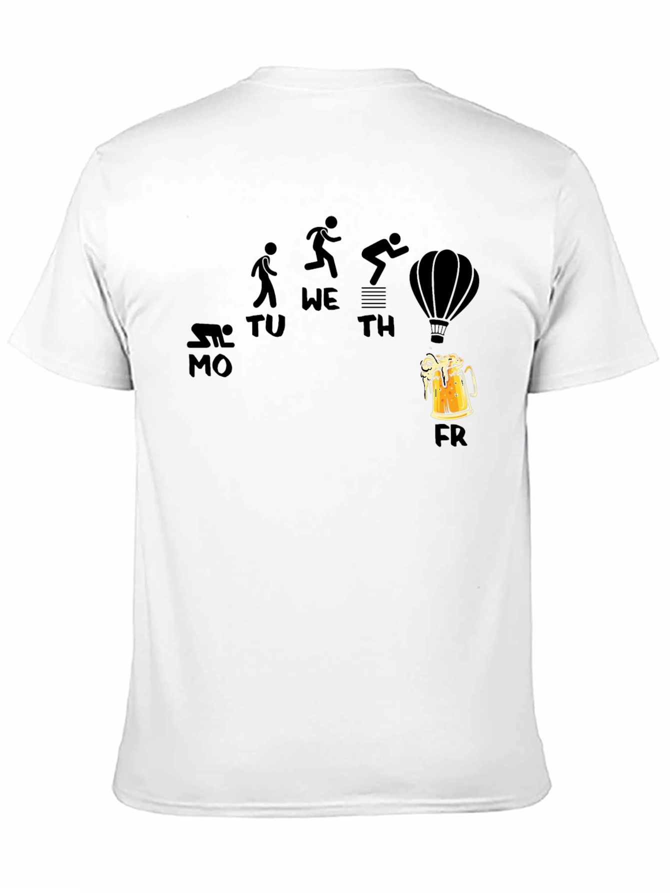 Black Funny Weekday Evolution Beer Friday Graphic T-Shirt view 11