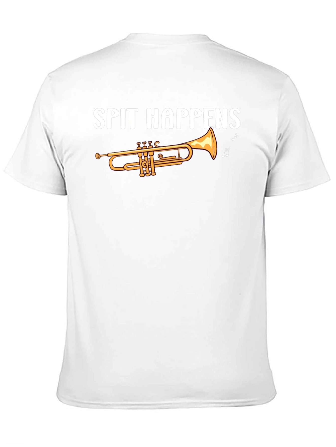Black Spit Happens Trumpet T-Shirt - Music Lover Tee view 11