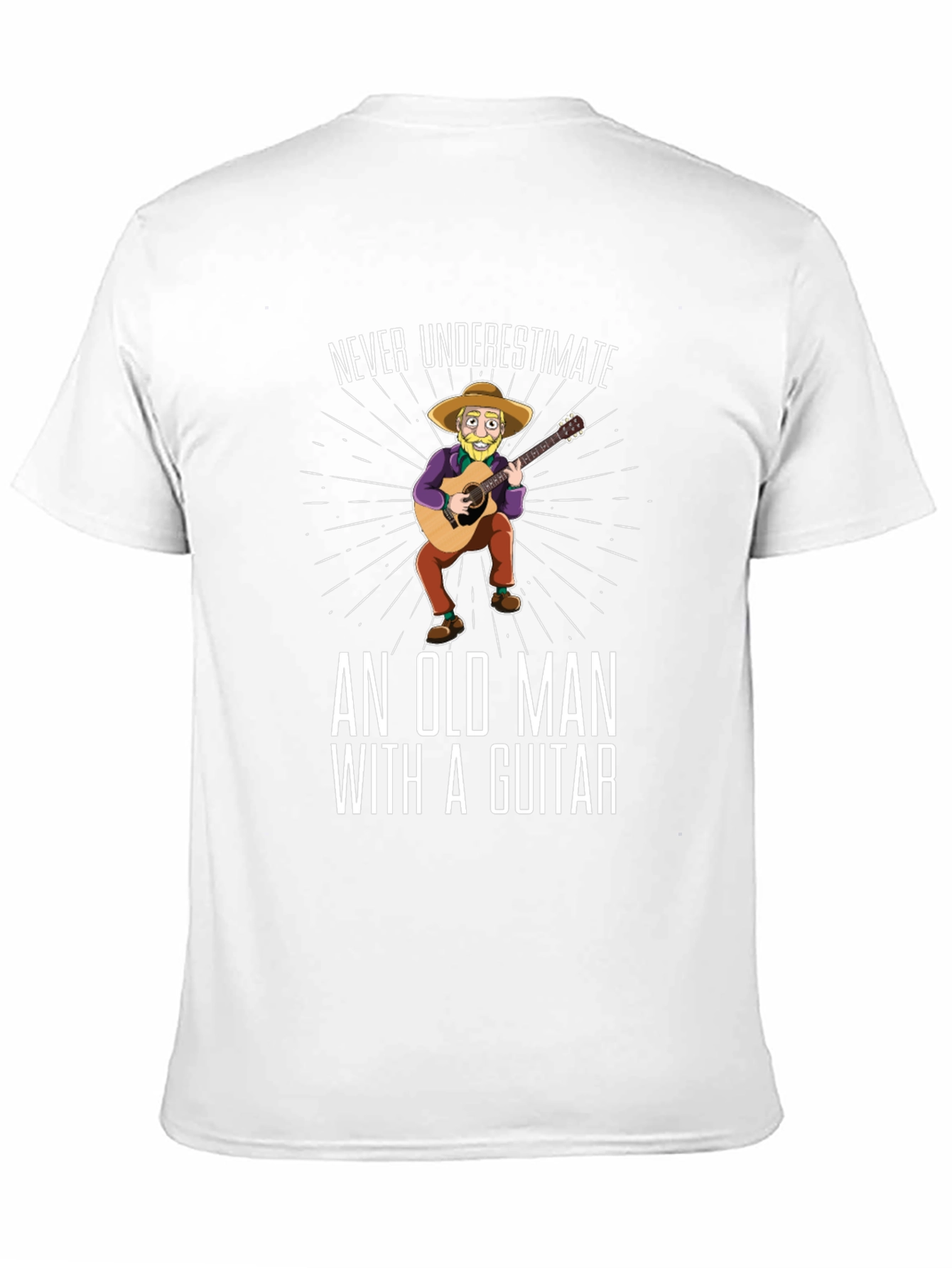 Black Never Underestimate Old Man With Guitar T-Shirt view 11
