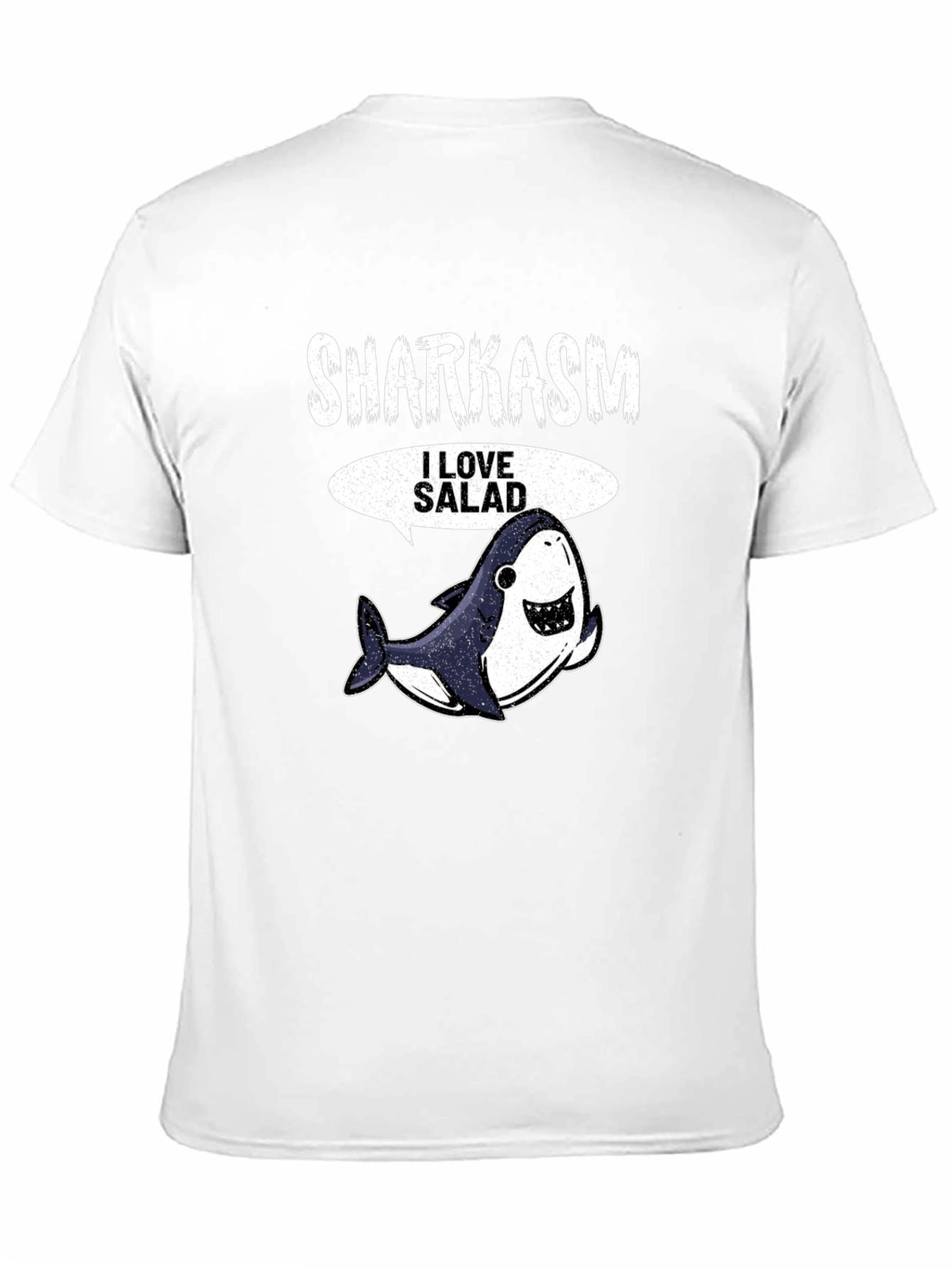 Black Sharkasm I Love Salad Men's Black T-Shirt view 11
