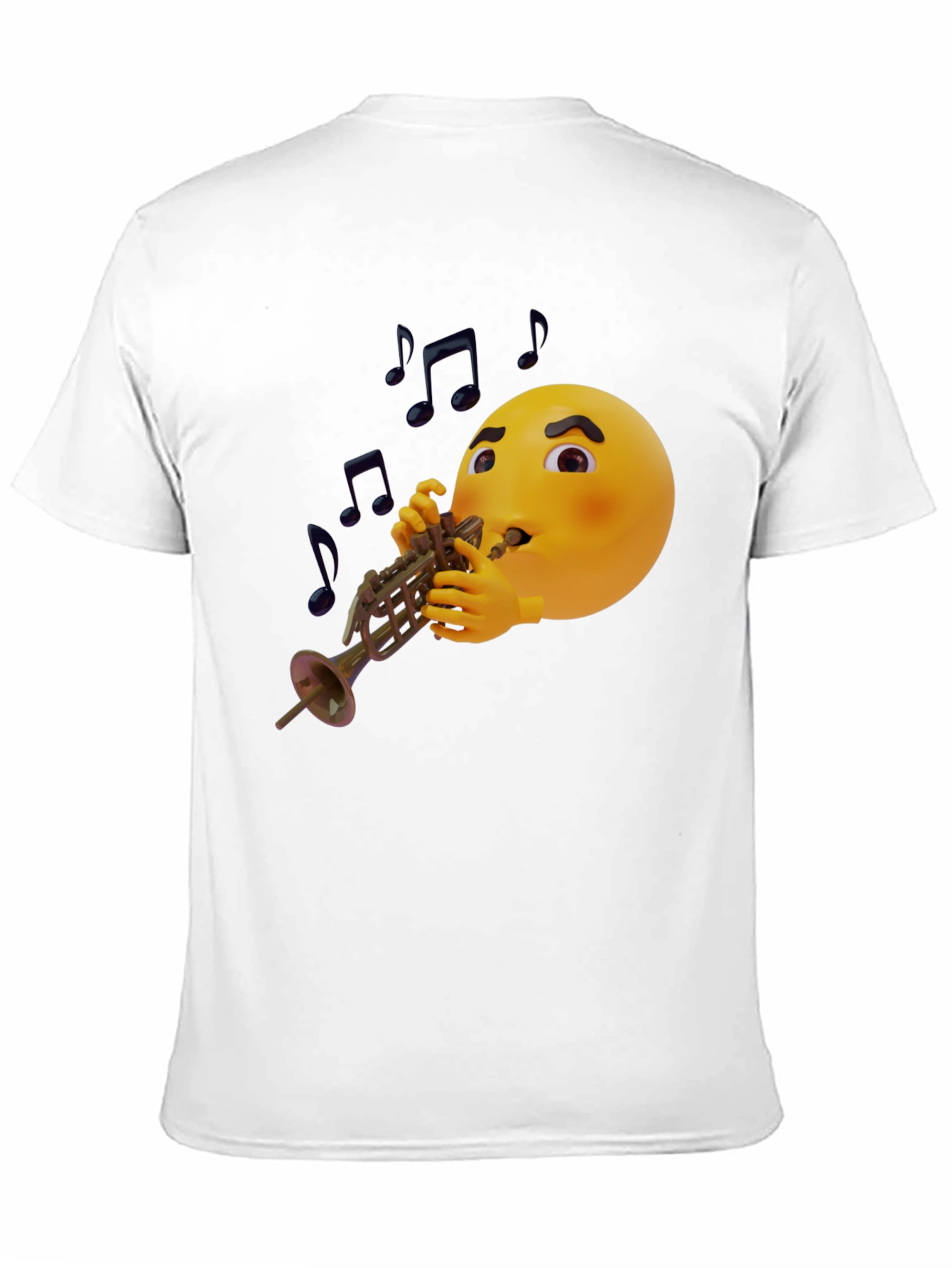 Black Emoji Trumpet Player Graphic T-Shirt view 11