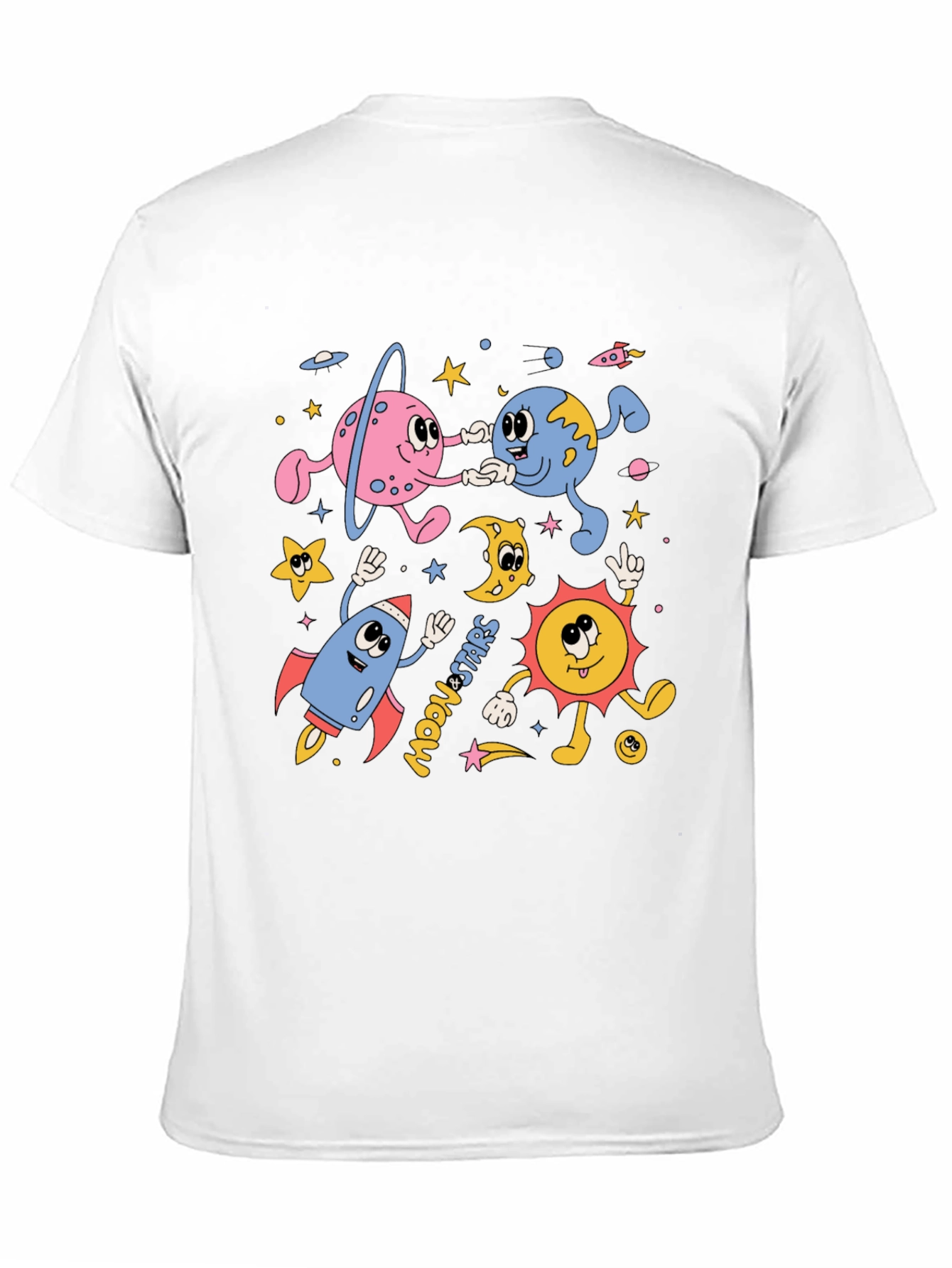 Black Retro Space Cartoon Graphic Tee view 11