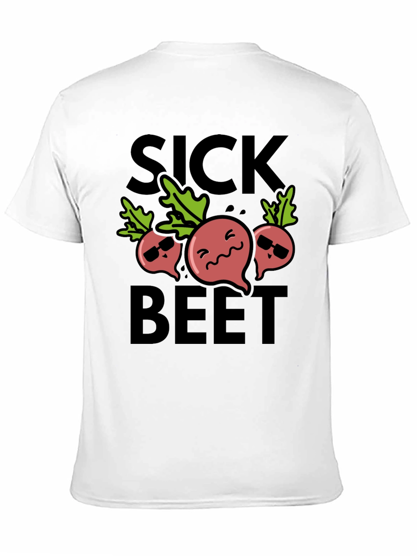 Black Sick Beet Funny Graphic T-Shirt view 11