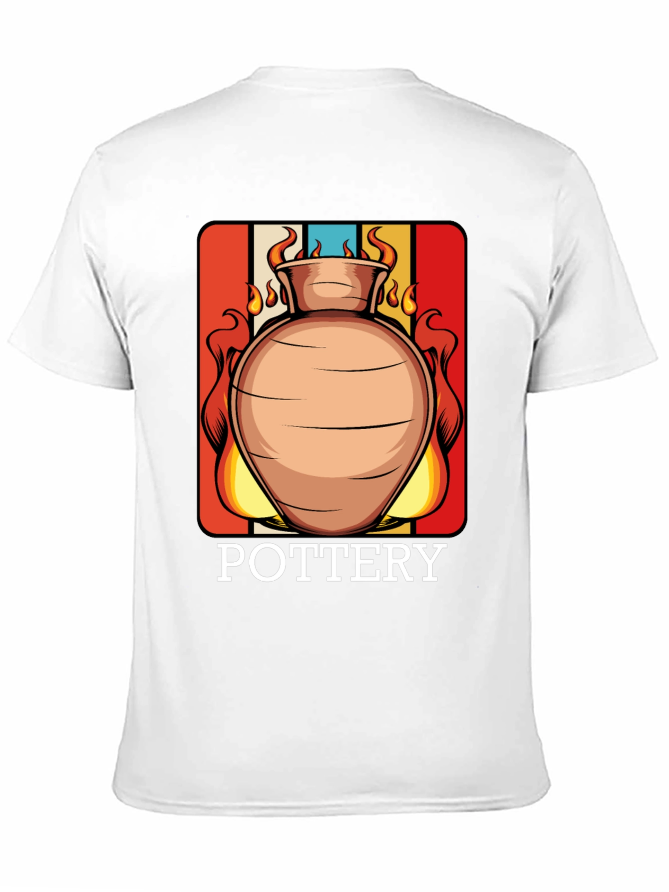 Black Pottery T-Shirt - Retro Clay Vase Design view 11