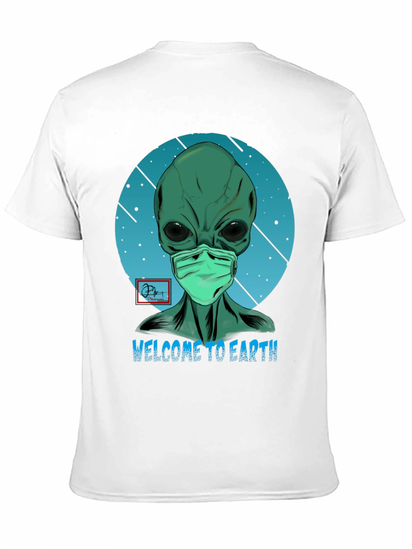 Black Welcome Alien T-Shirt - Funny Graphic Tee view 11