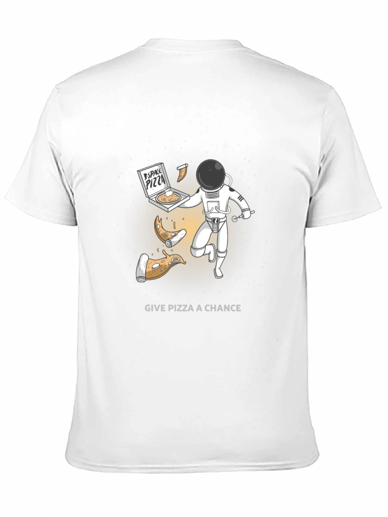 Black Space Pizza T-Shirt - Funny Astronaut Graphic Tee view 11