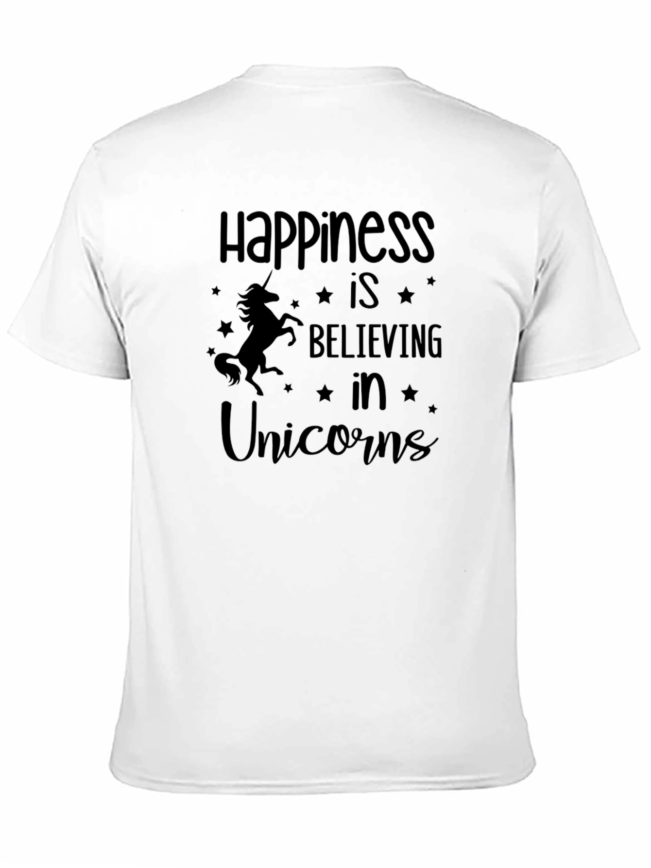 Happiness Unicorn Graphic Tee - Black Cotton T-Shirt - 11