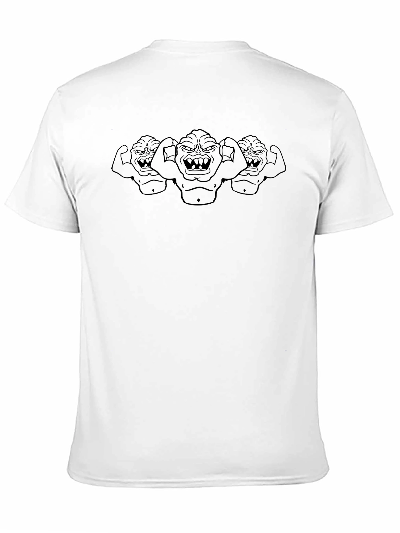 Black Men's Black T-Shirt with Monster Graphic view 11