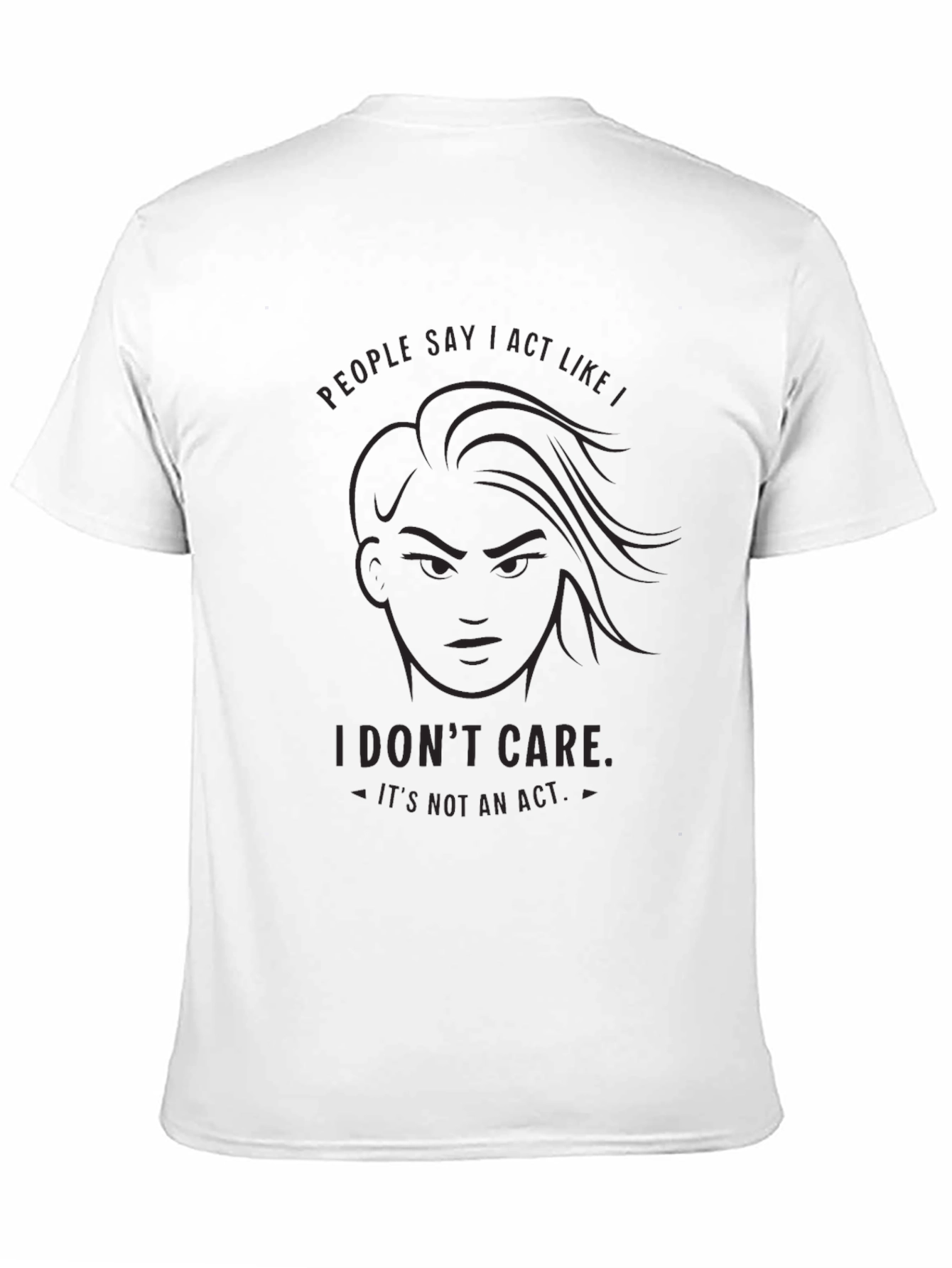 Black I Don't Care Graphic Tee - Bold Statement T-Shirt view 11