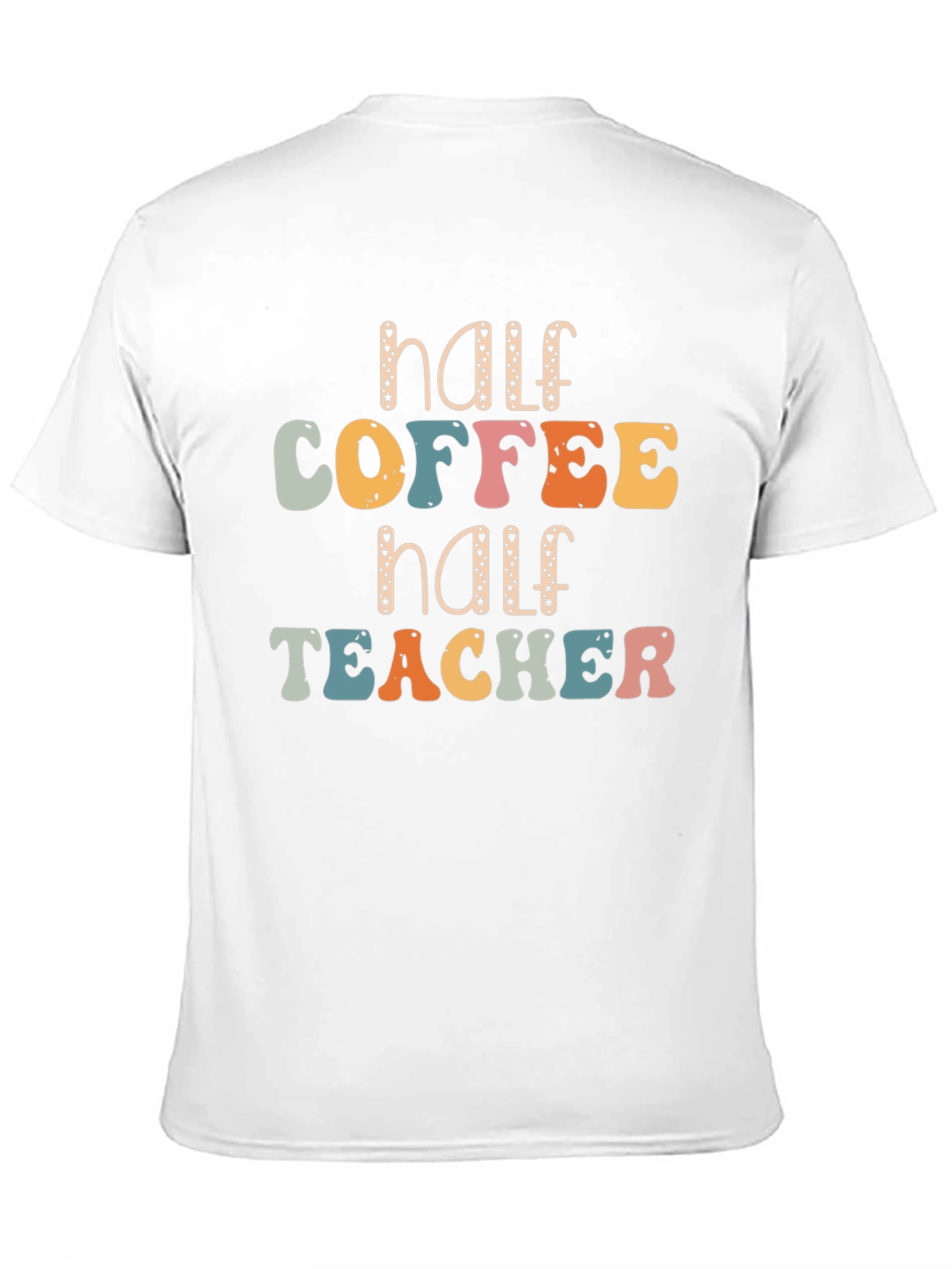 Black Half Coffee Half Teacher Graphic Tee view 11