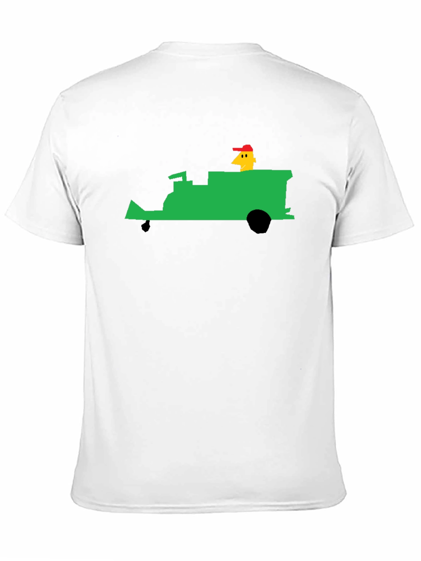 Black Retro T-Shirt: Pixelated Green Tractor Ride view 11