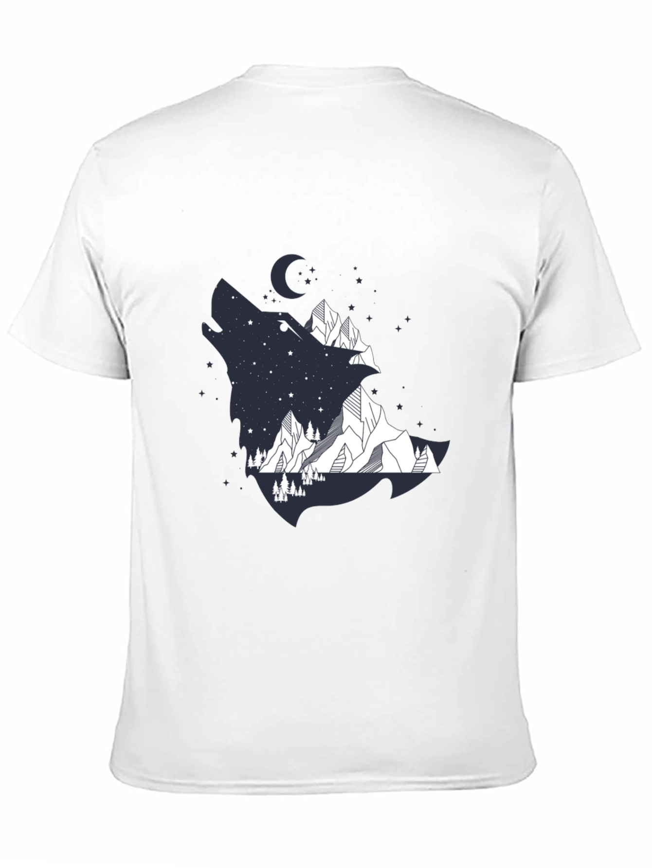 Black Wolf Mountain Graphic Tee - Men's Black T-Shirt view 11