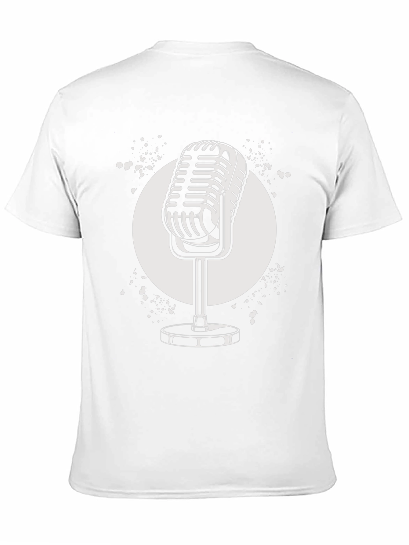Black Vintage Microphone Graphic Tee - Retro Style Black T-Shirt view 11
