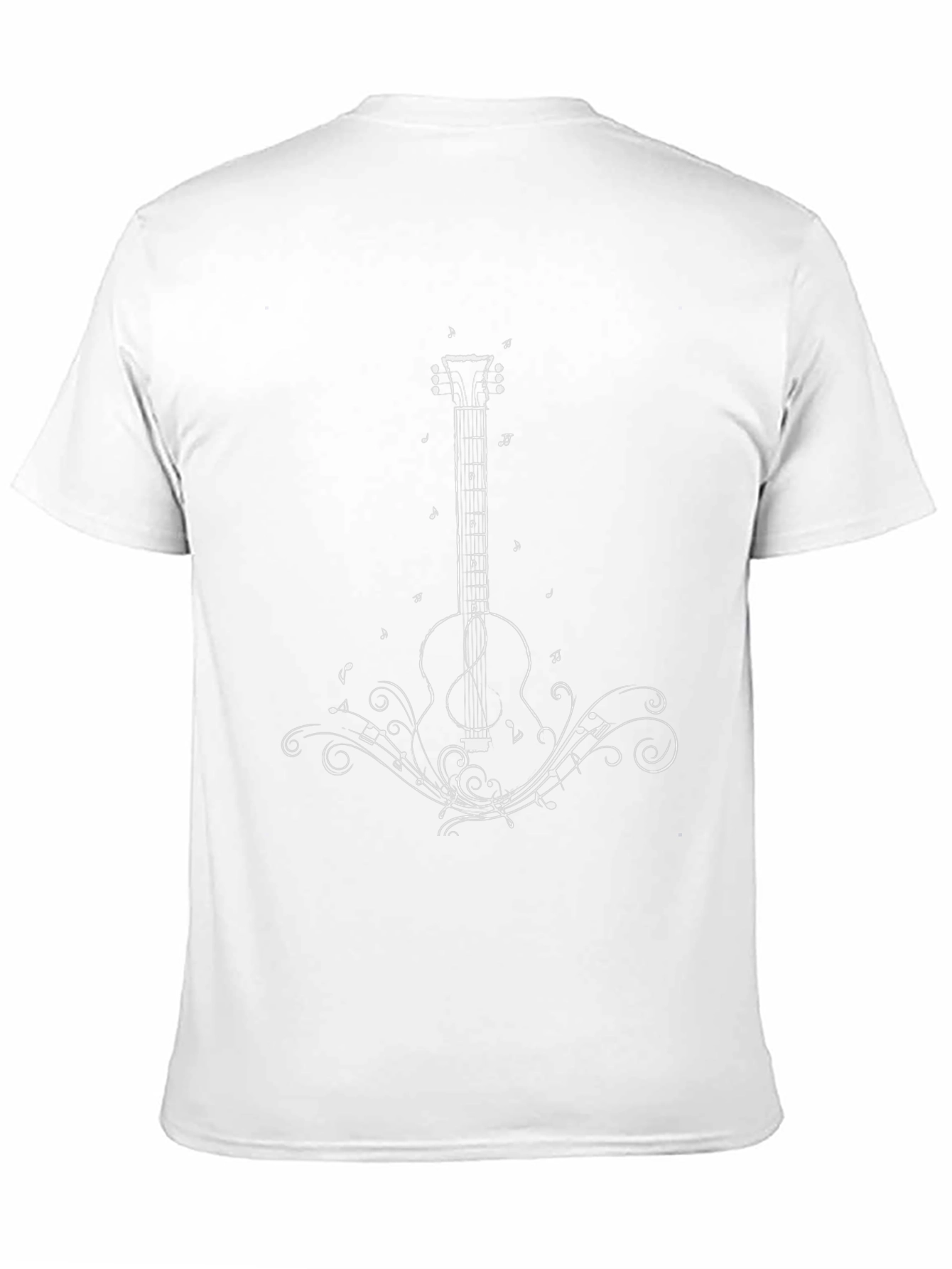 Black Guitar Music T-Shirt - Black Cotton Blend Tee view 11
