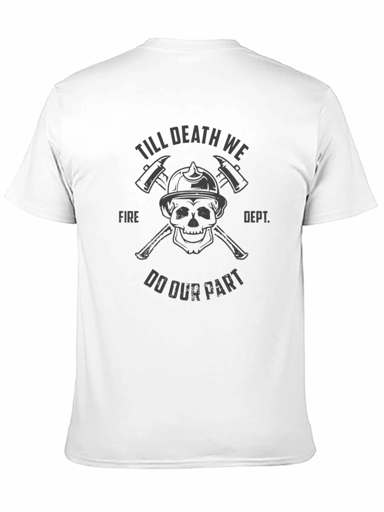 Black Firefighter Skull T-Shirt - Till Death We Do Our Part view 11