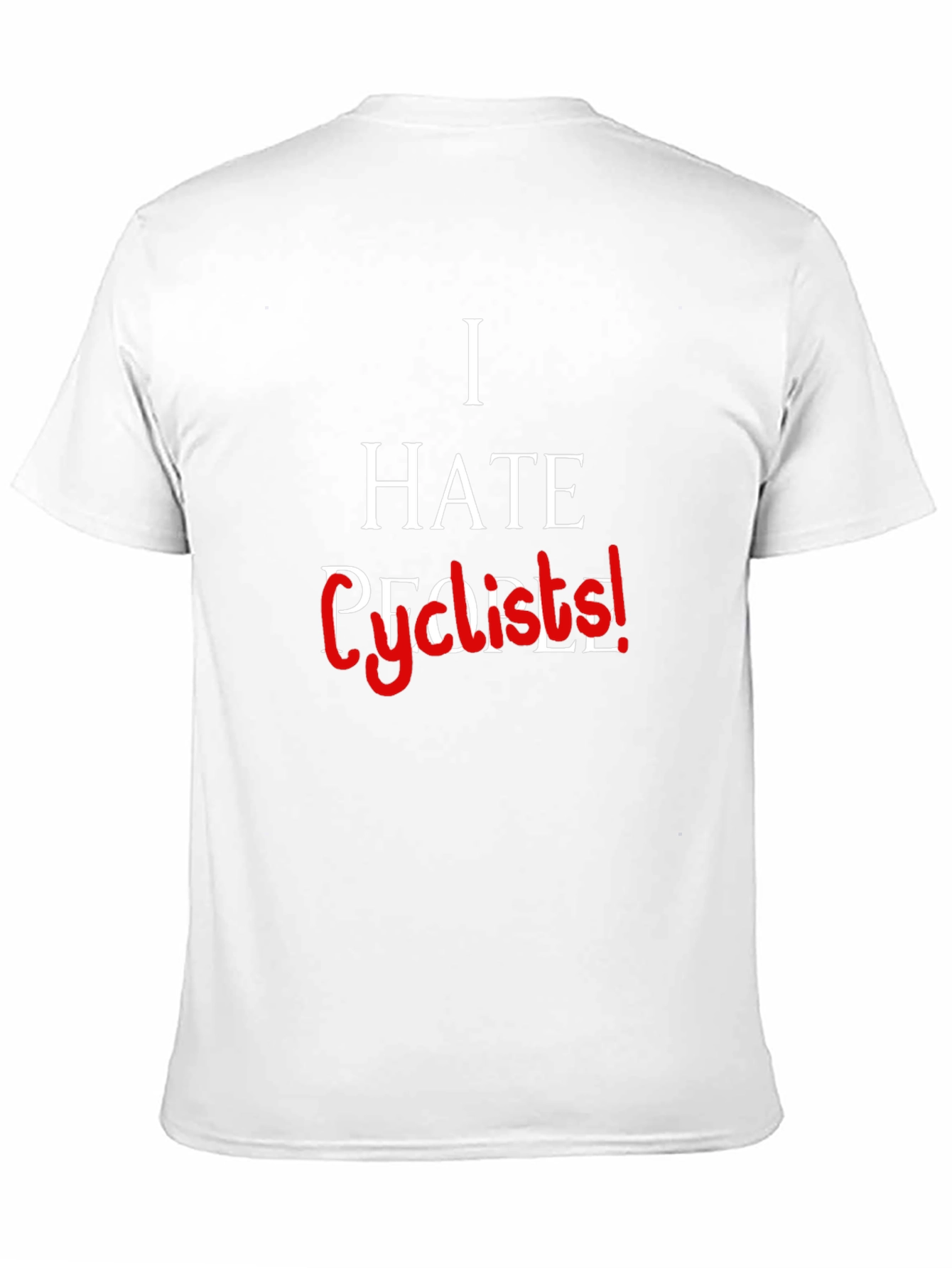 Black I Hate People... Cyclists! Graphic Tee view 11