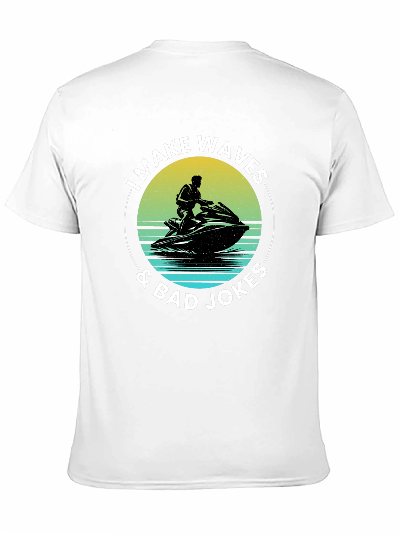 Black I Make Waves & Bad Jokes T-Shirt view 11
